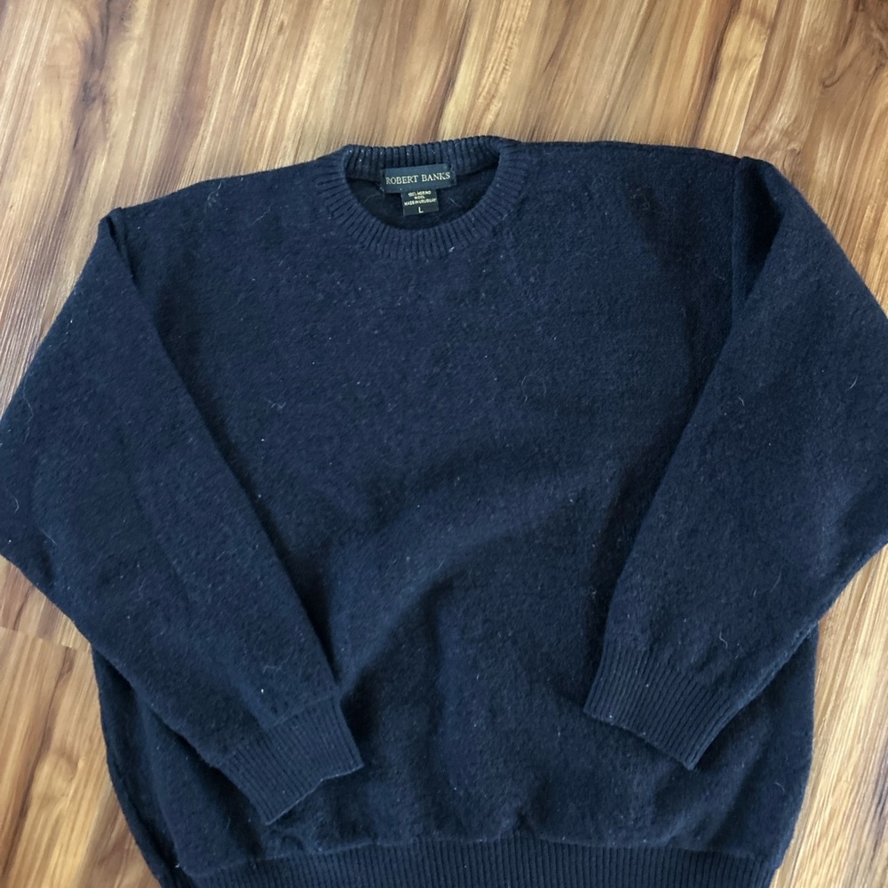 Crewneck Merino Wool Sweater in Navy